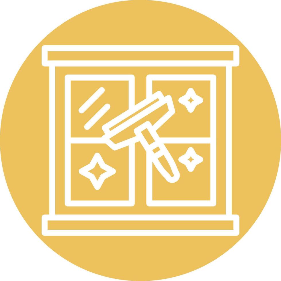 Clean Window Line Circle Filled Icon vector