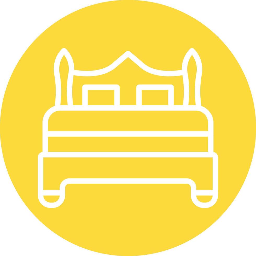 Bed Line Circle Filled Icon vector