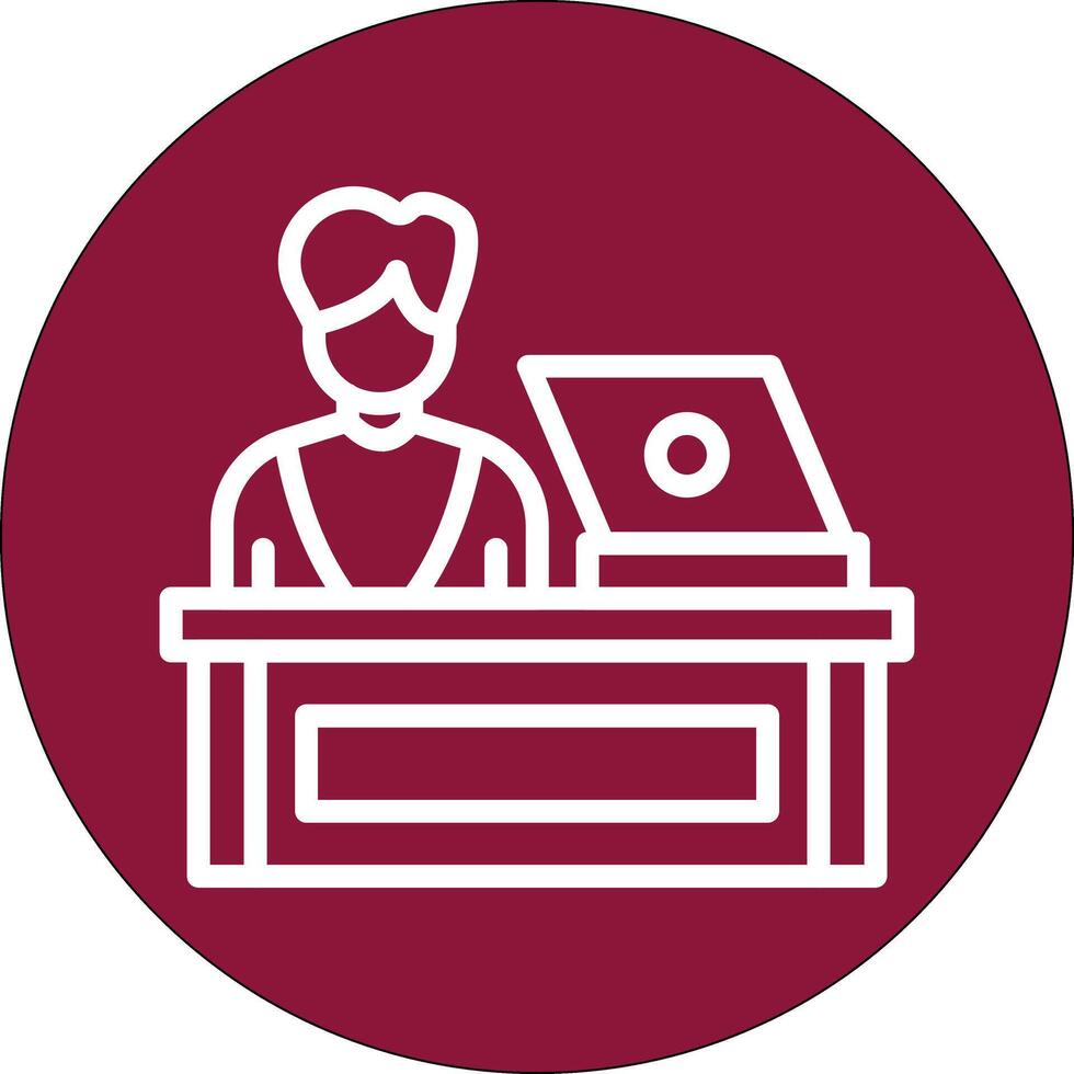 Reception Line Circle Filled Icon vector