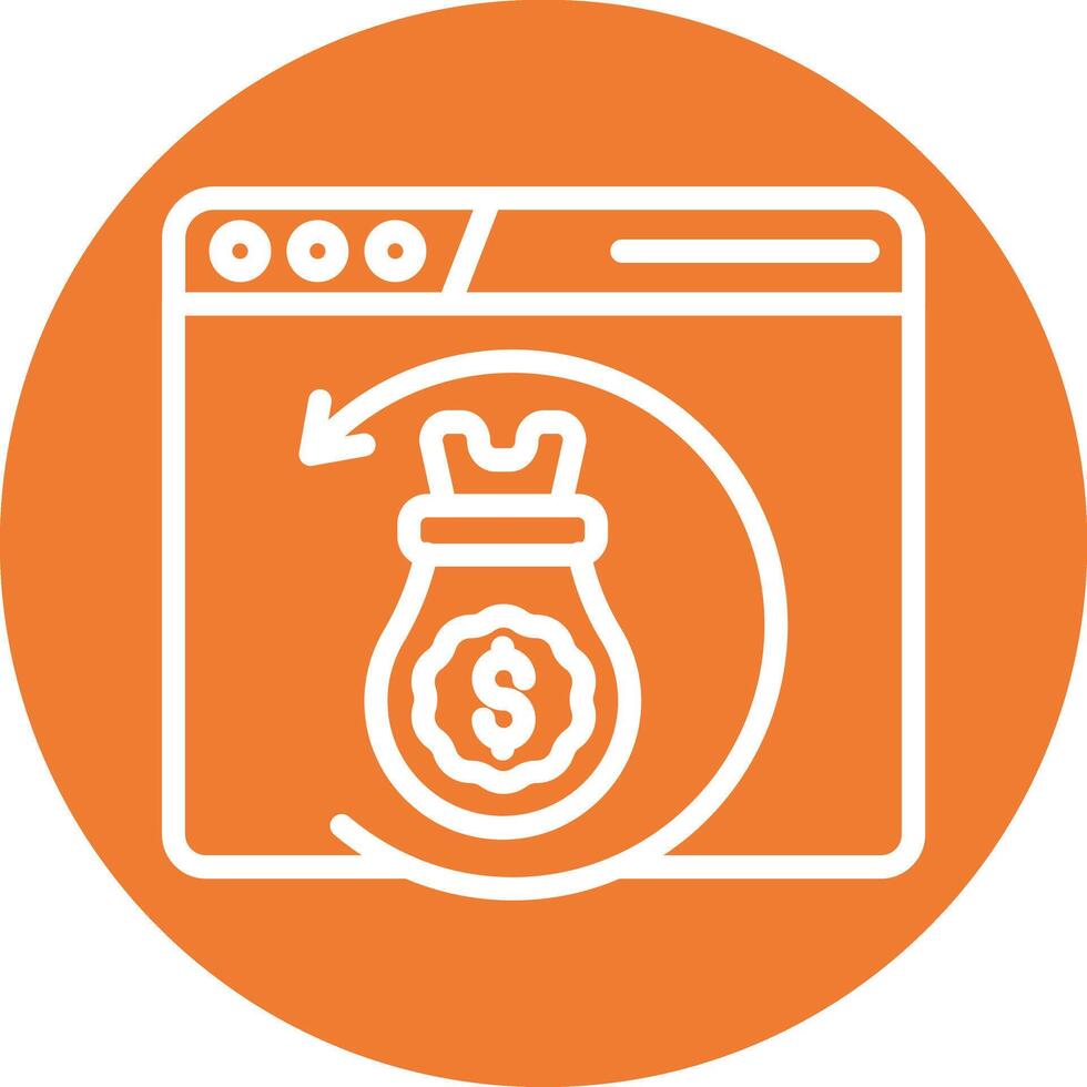 Money Back Guarantee Line Circle Background Icon vector