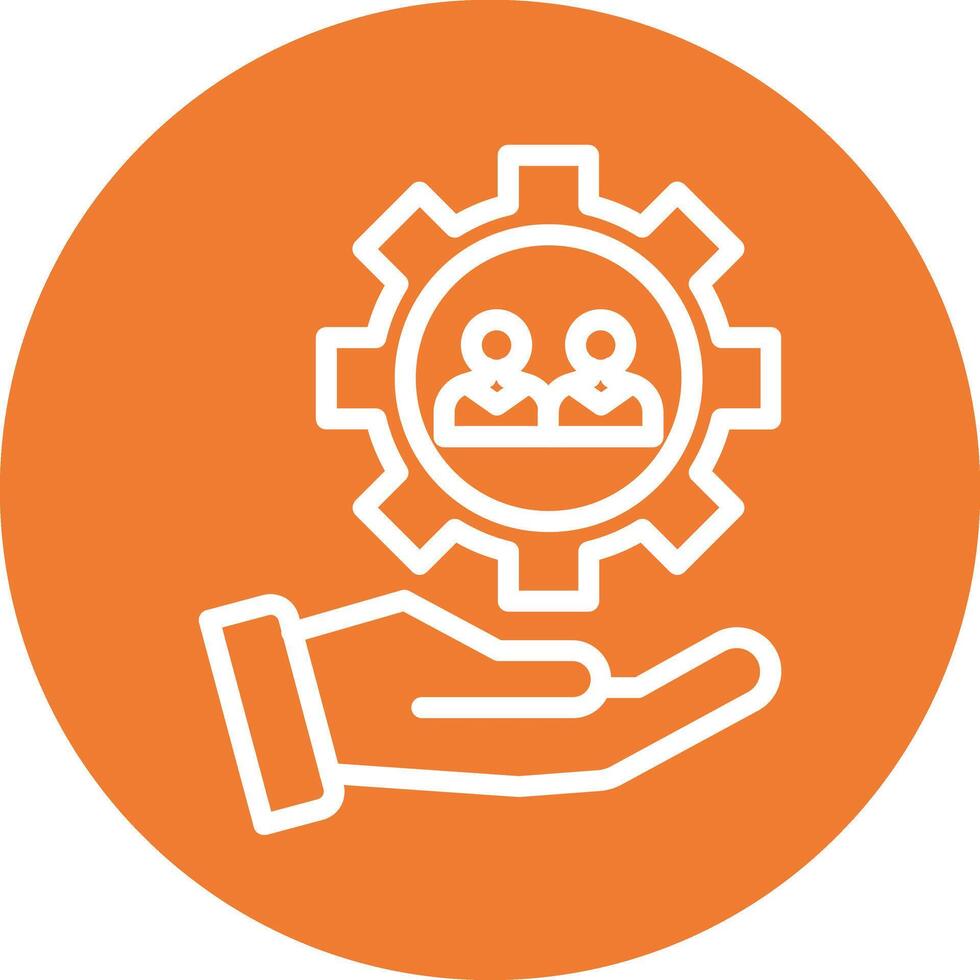 Human Resources Line Circle Background Icon vector
