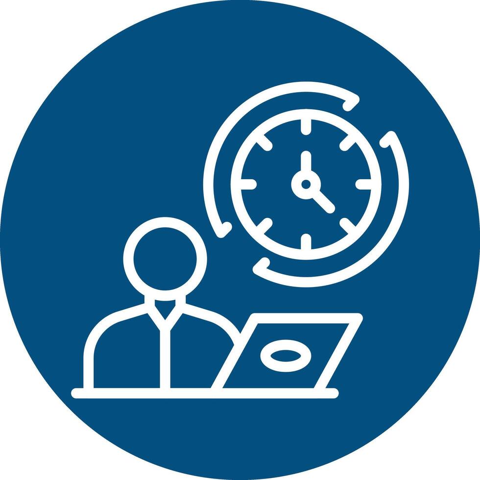 Full Time Job Line Circle Background Icon vector