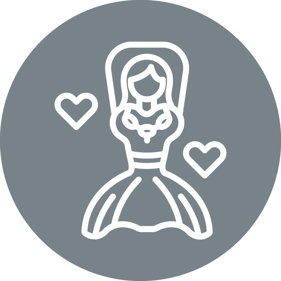 Bride Line Circle Filled Icon vector
