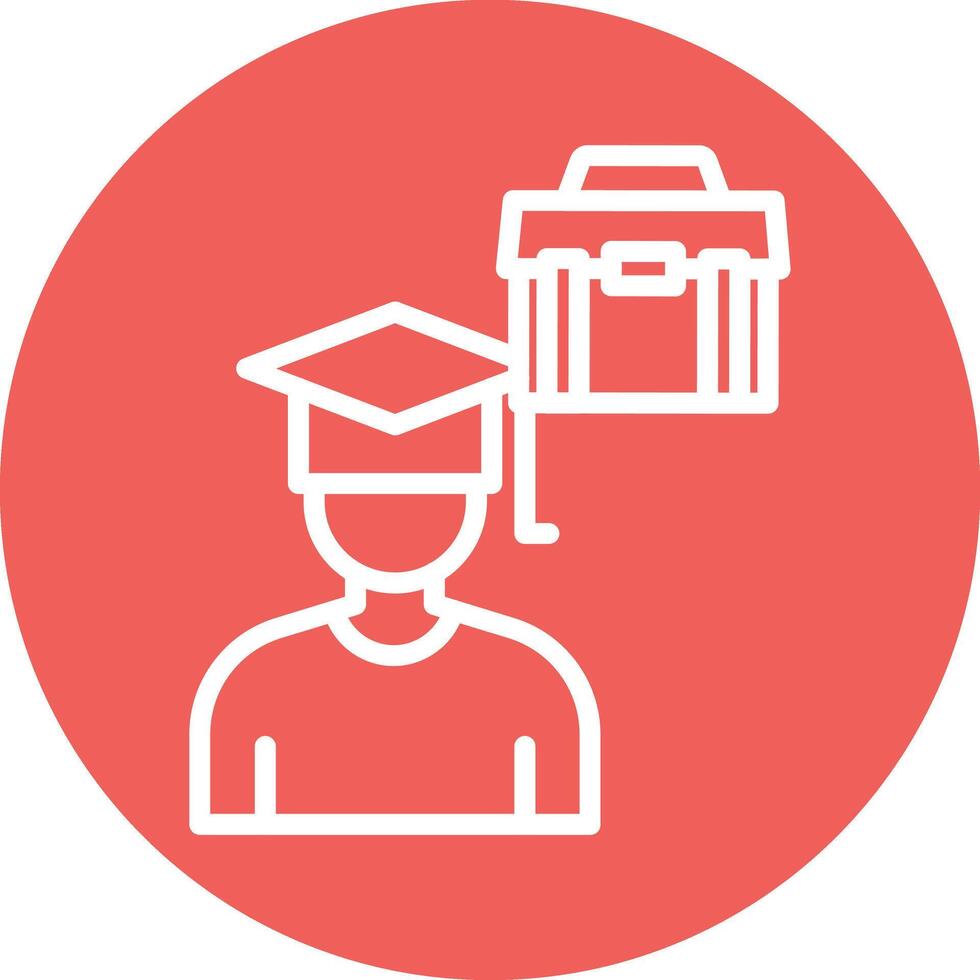 Internship Line Circle Background Icon vector