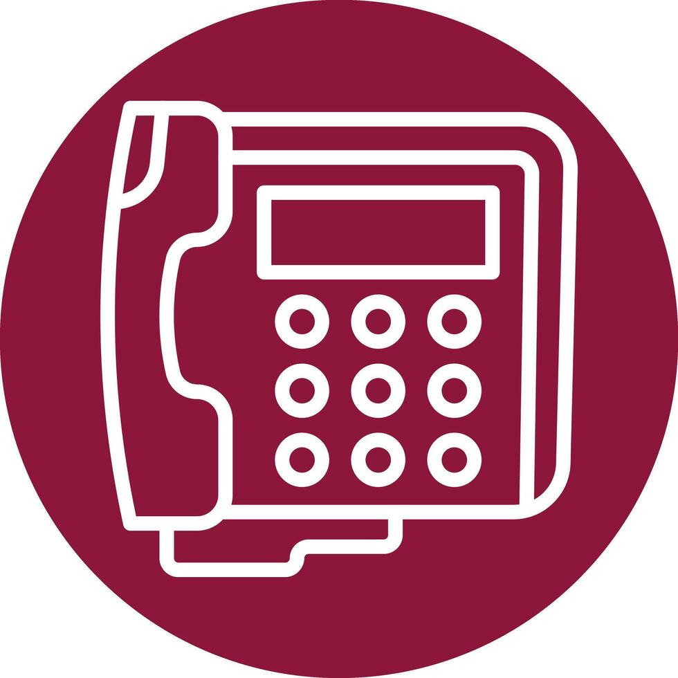 Telephone Line Circle Filled Icon vector