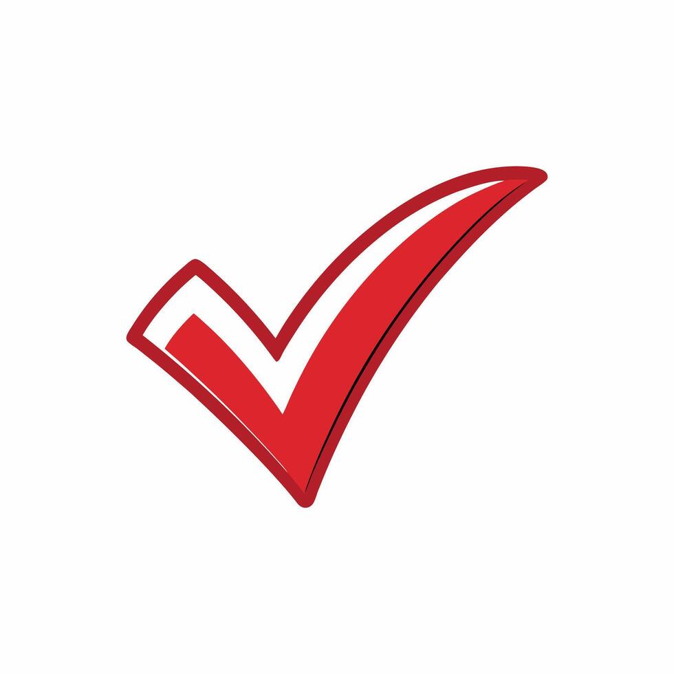 checked icon or correct choice sign doodle or handwritten hand drawn style pictogram handdrawn simple vector