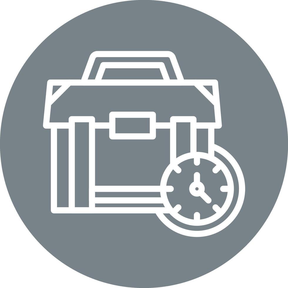 Business Hours Line Circle Background Icon vector