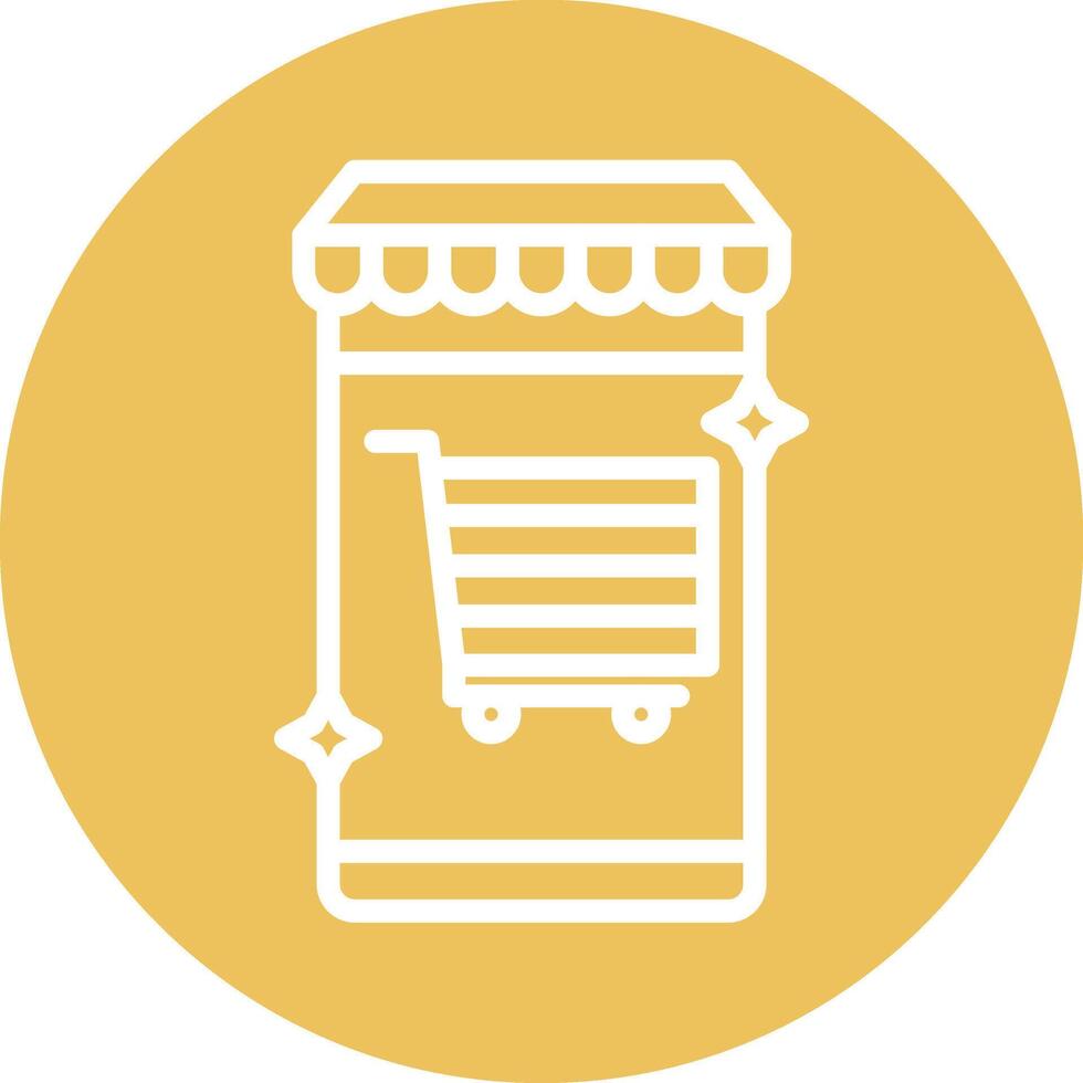 Online Shopping Line Circle Filled Icon vector