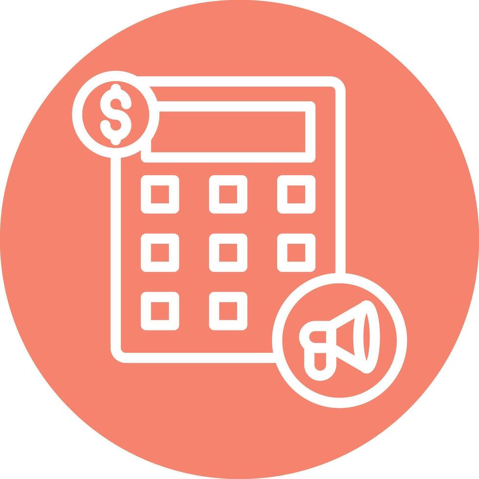 Calculator Line Circle Filled Icon vector