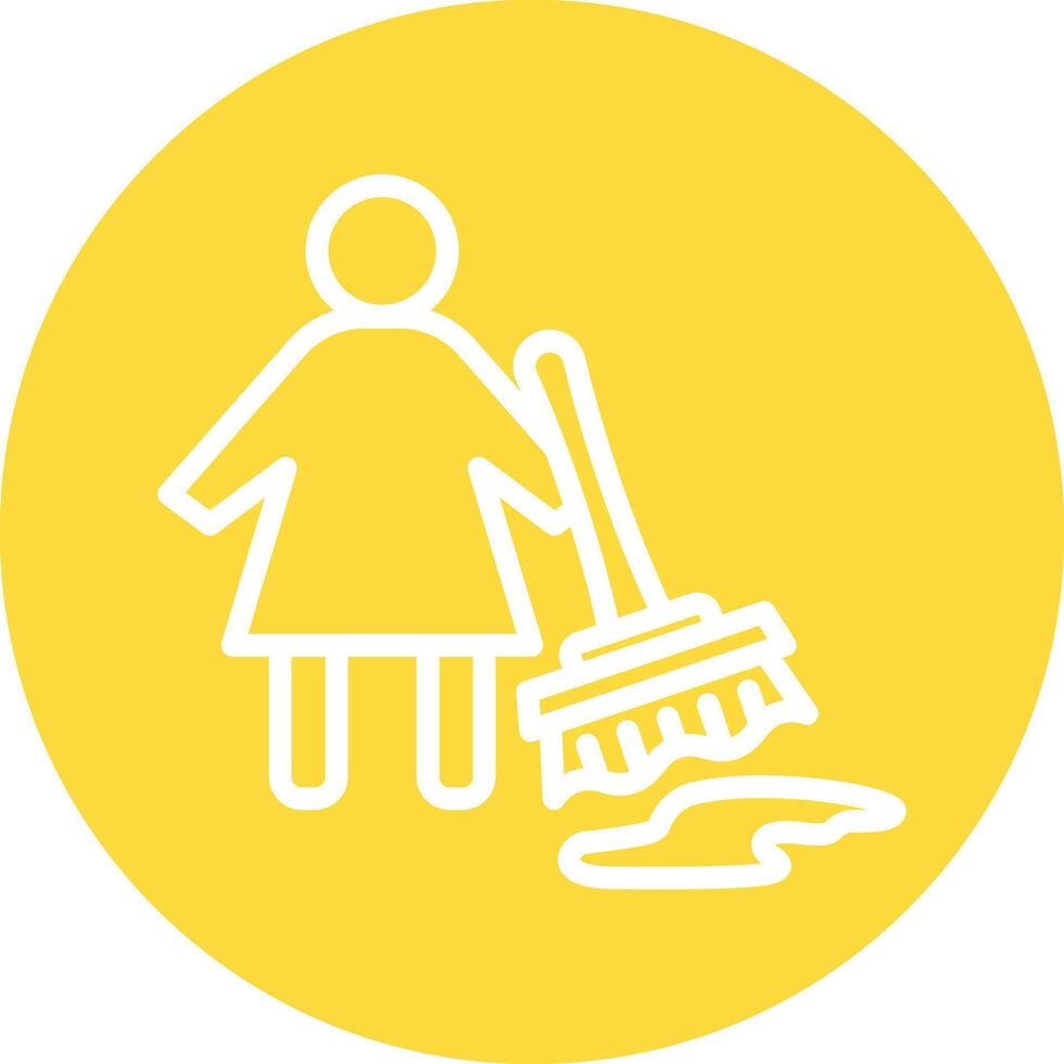 Slippery Flour Line Circle Background Icon vector