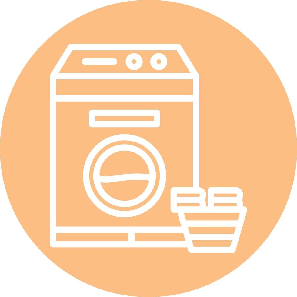Laundry Machine Line Circle Filled Icon vector