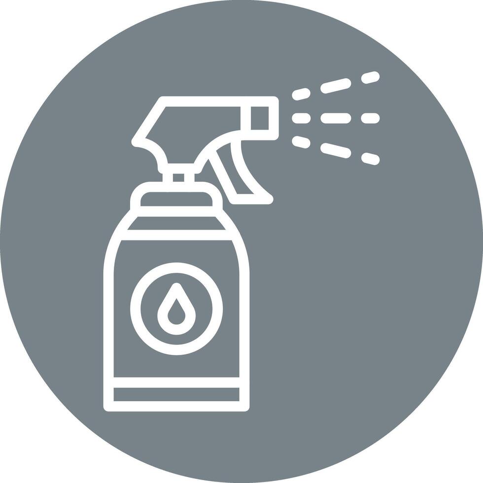 Sparay Bottle Line Circle Filled Icon vector