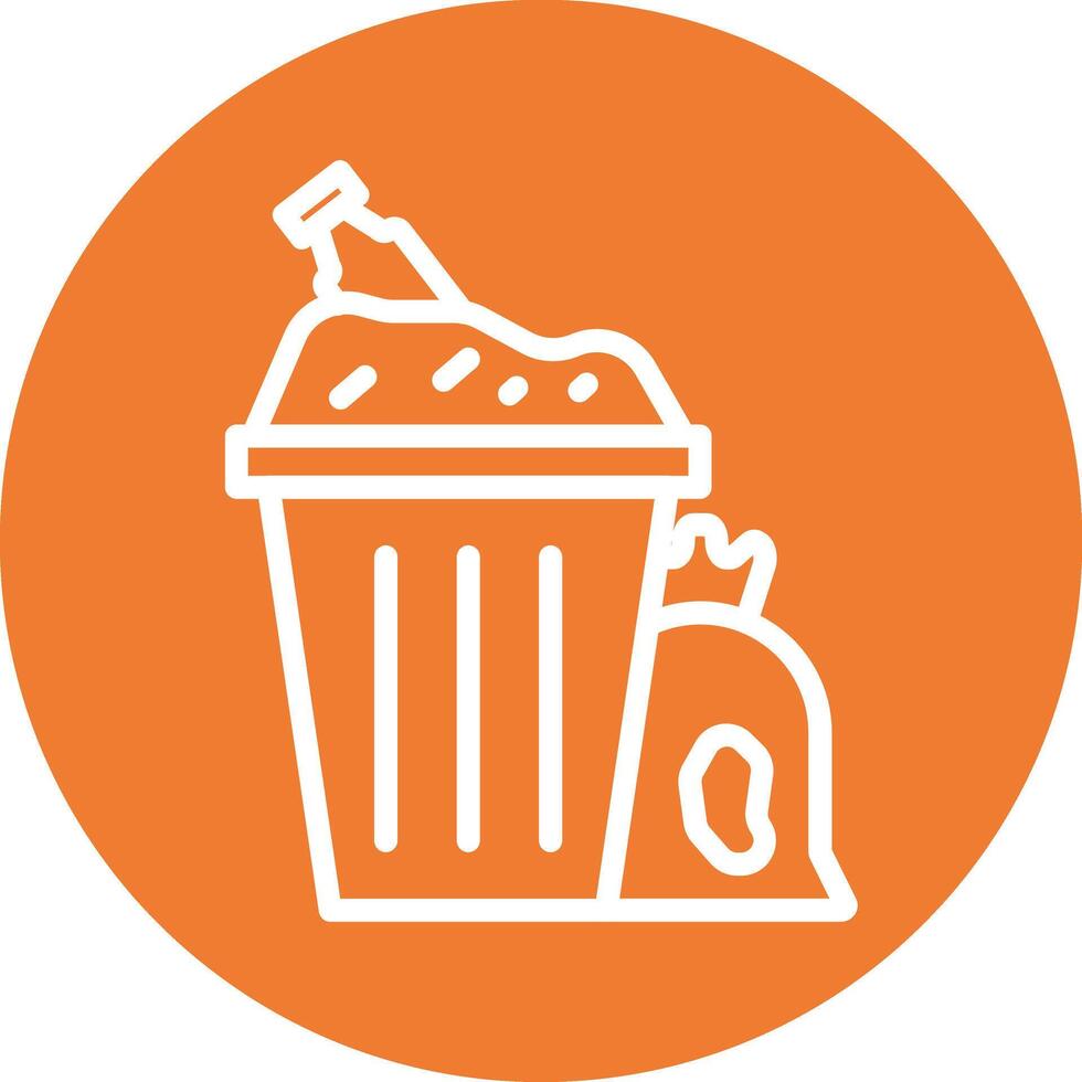 Garbage Line Circle Filled Icon vector