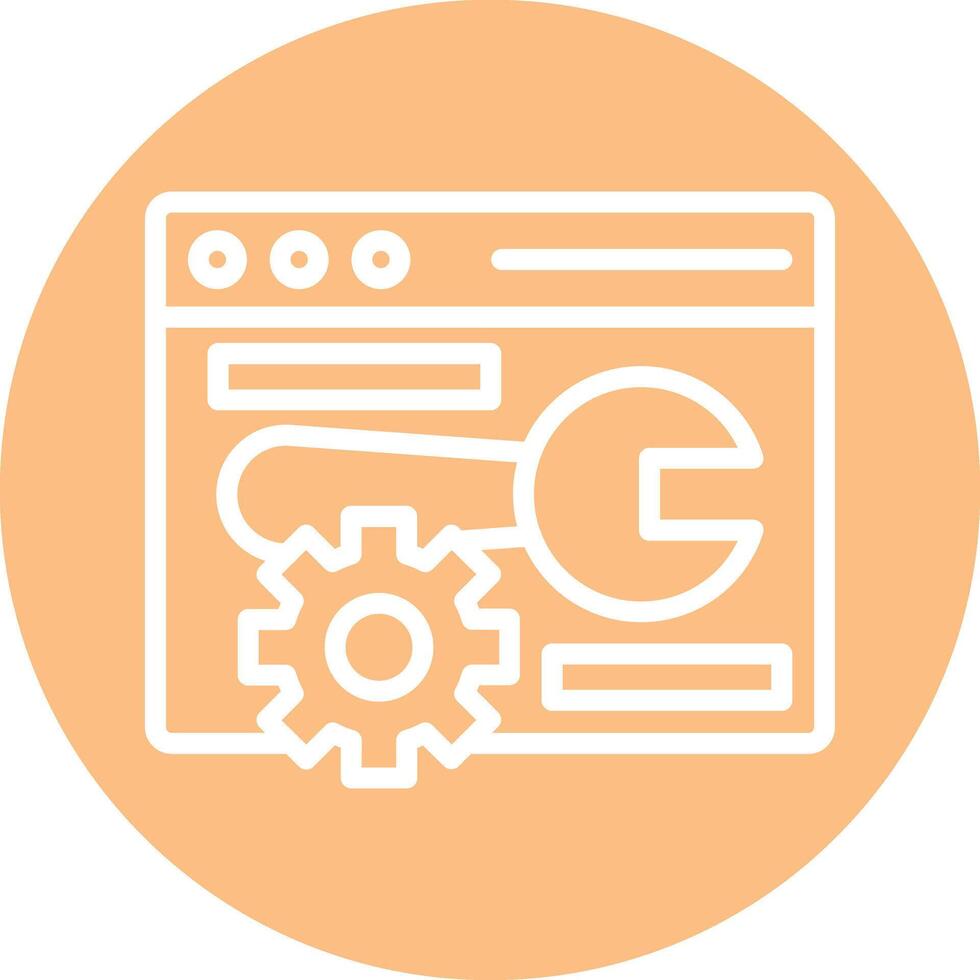 Web Optimization Line Circle Filled Icon vector
