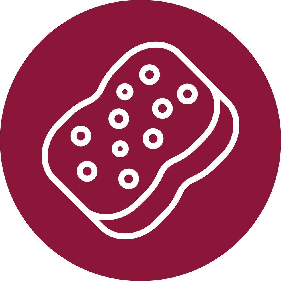 Sponge Line Circle Background Icon vector