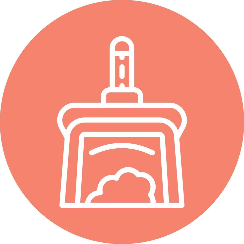 Dust Pan Line Circle Filled Icon vector