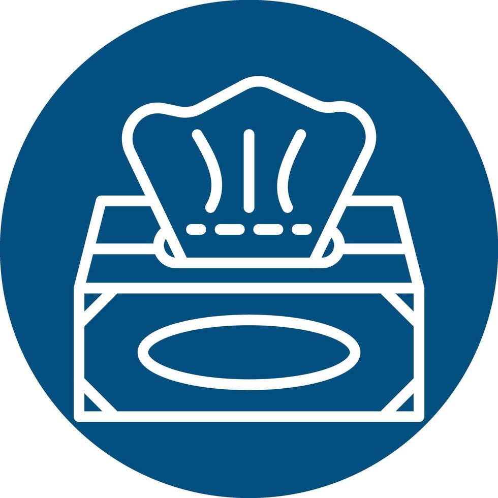 Tissue Box Line Circle Filled Icon vector