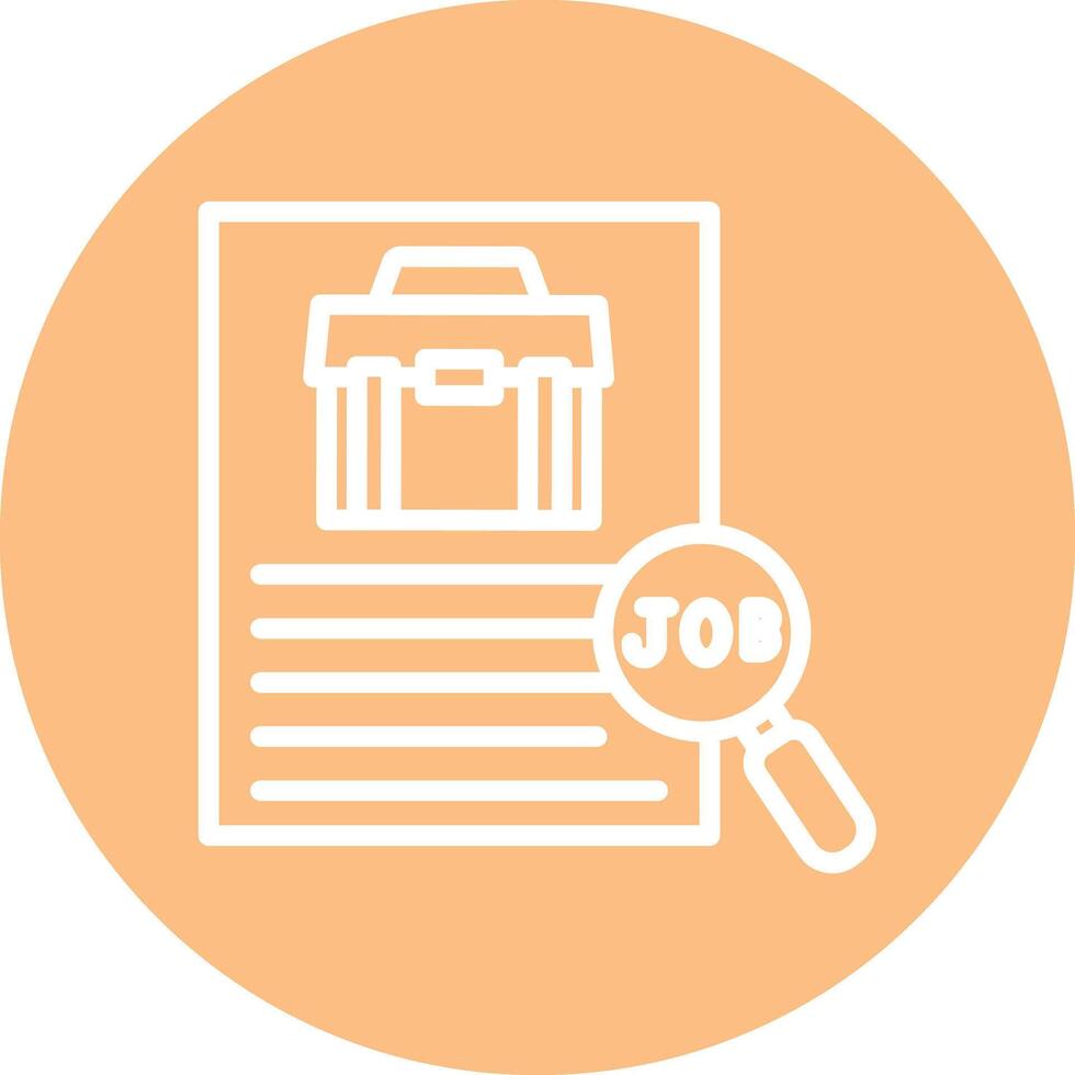 Job Search Line Circle Background Icon vector