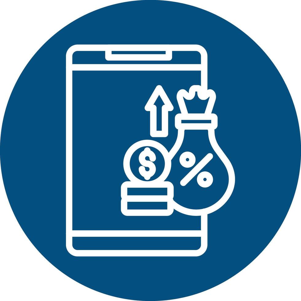 Mobile Money Line Circle Filled Icon vector