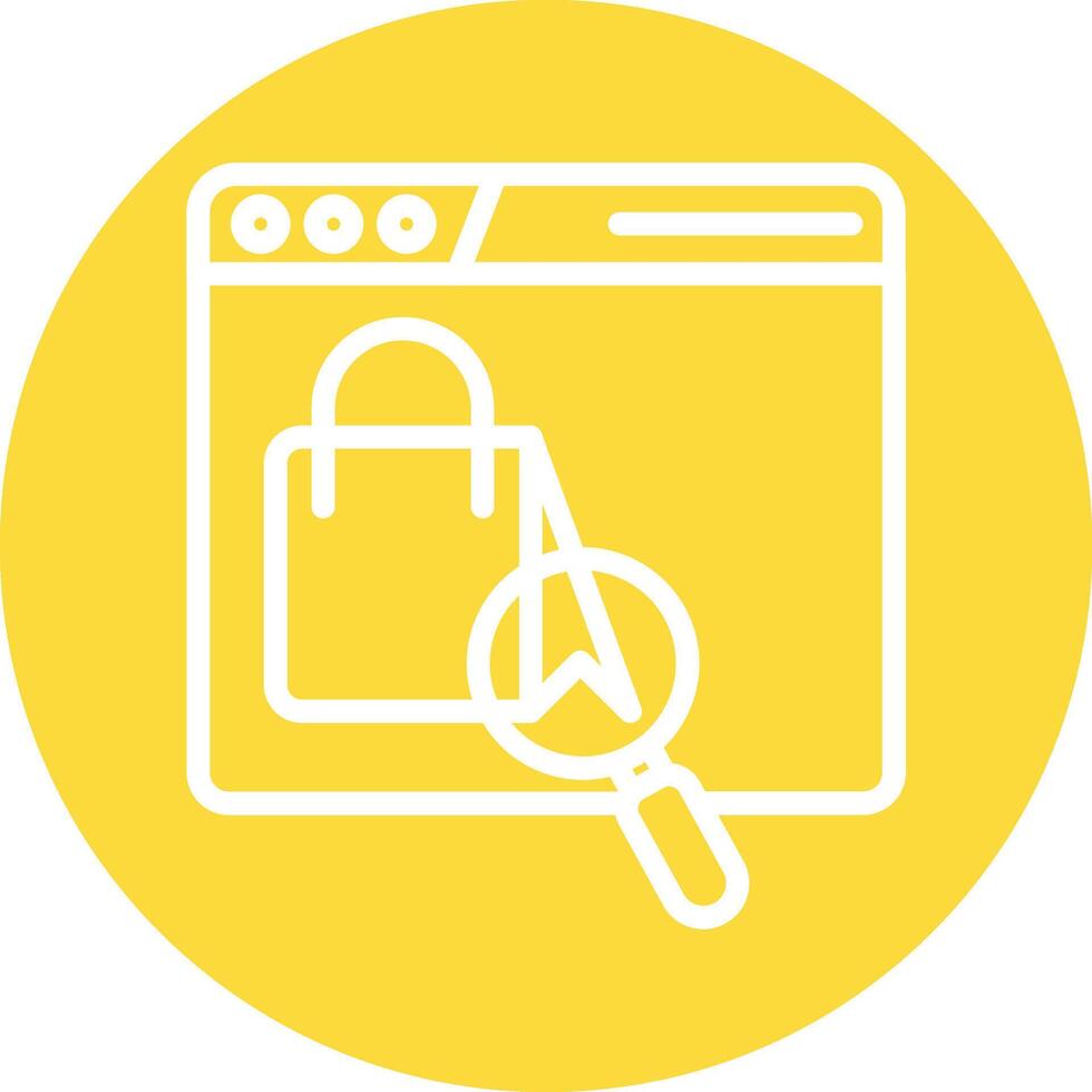 Search Line Circle Background Icon vector