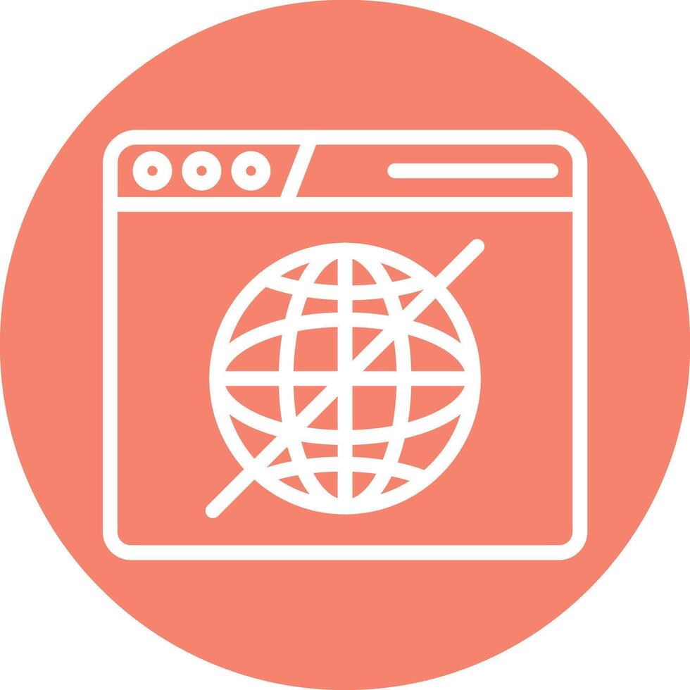 Offline Line Circle Background Icon vector