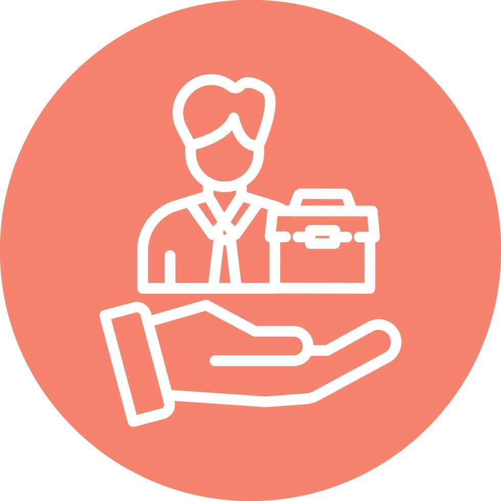 Employment Line Circle Background Icon vector