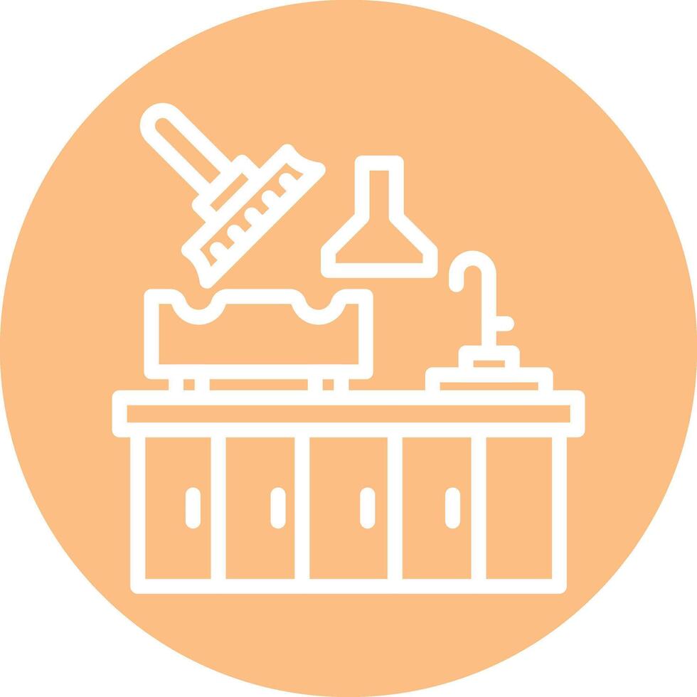 Kitchen Line Circle Filled Icon vector