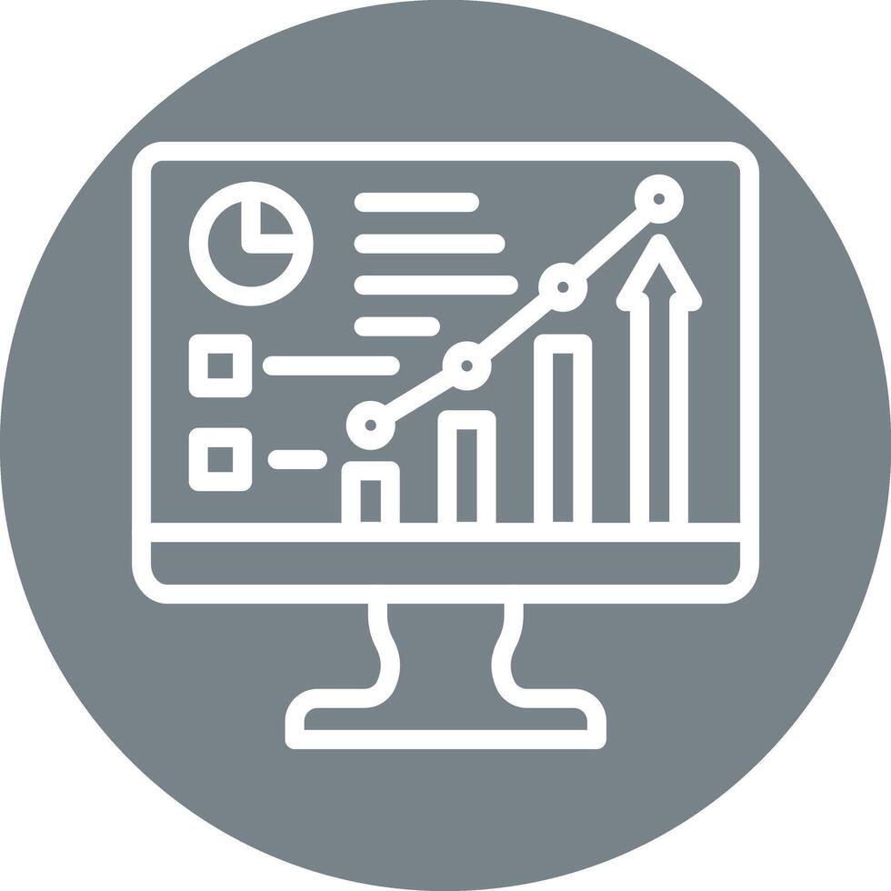 Online Report Line Circle Filled Icon vector