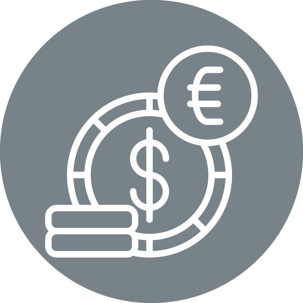 Currency Line Circle Background Icon vector
