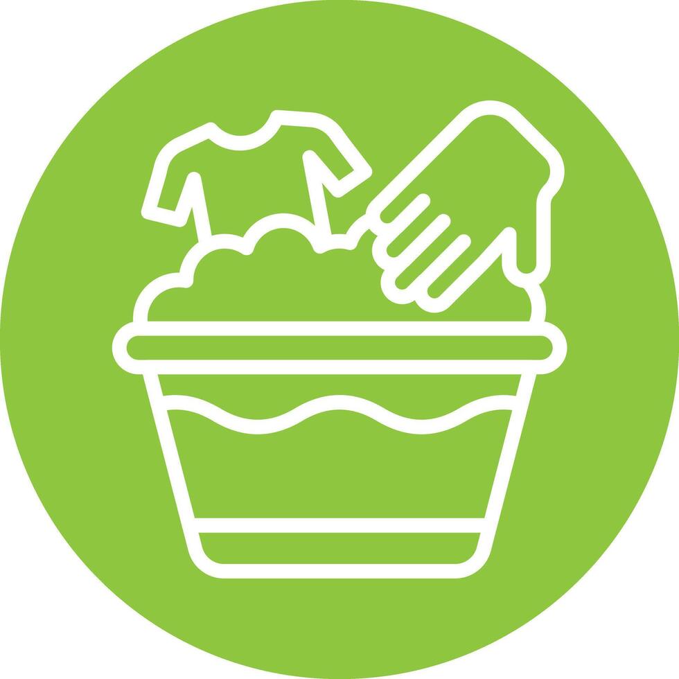 Hand Washing Clothes Line Circle Filled Icon vector