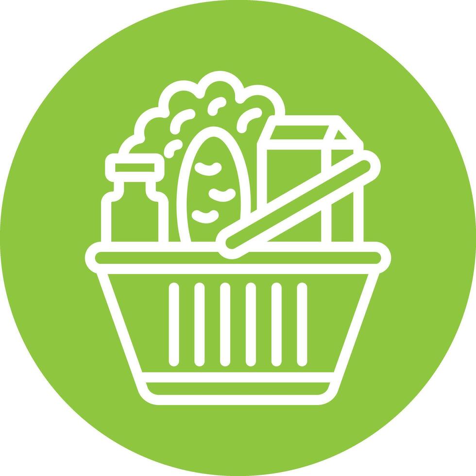 Groceries Line Circle Background Icon vector