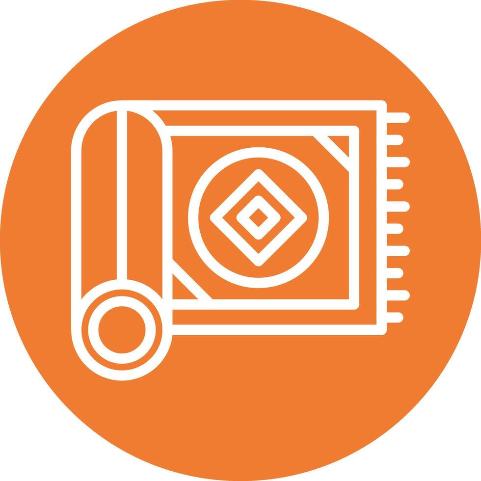 Rug Line Circle Filled Icon vector