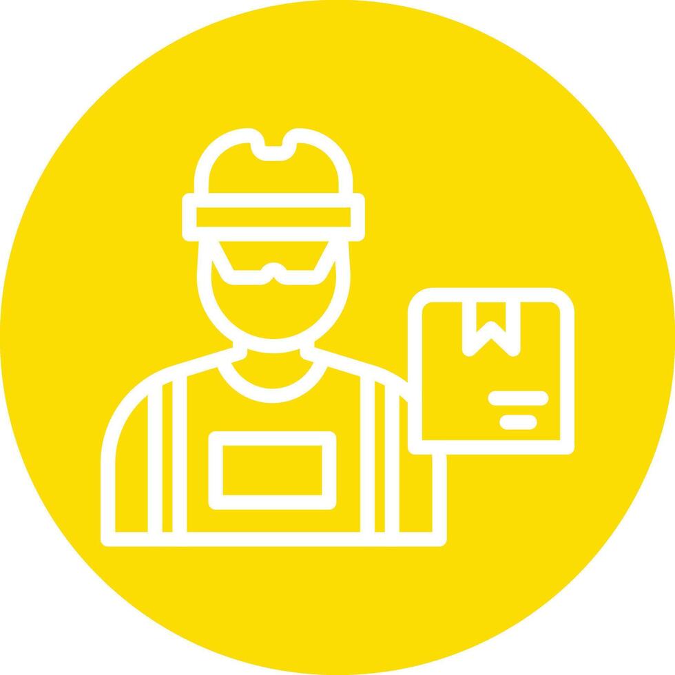 Stolen Package Line Circle Background Icon vector