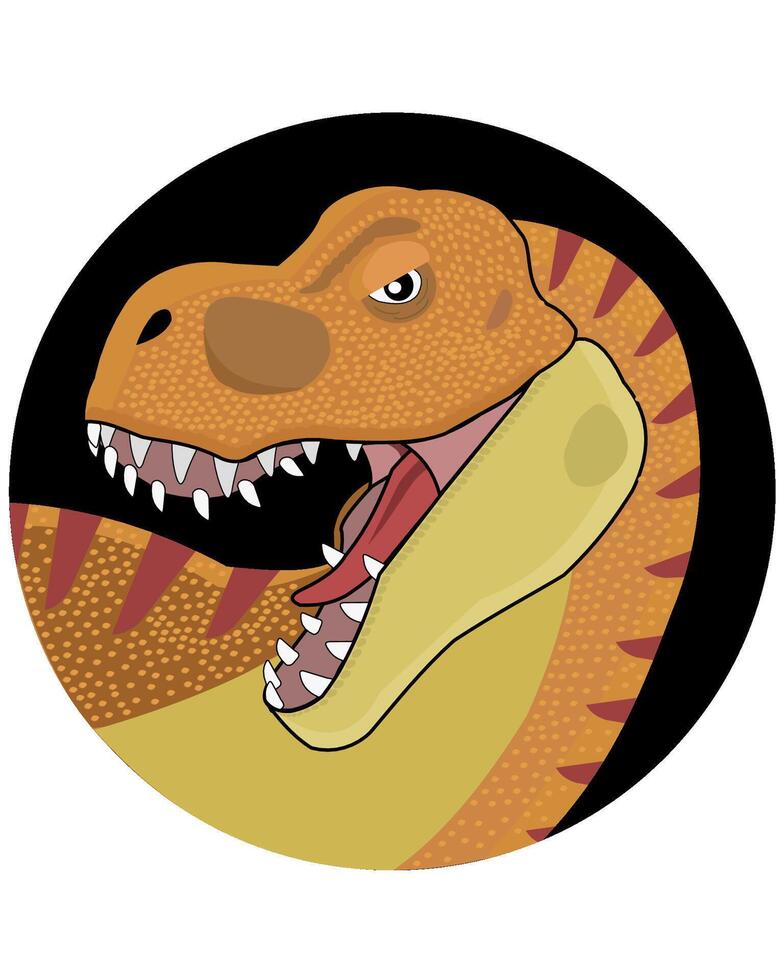 A cartoon t - rex head with open mouth vector