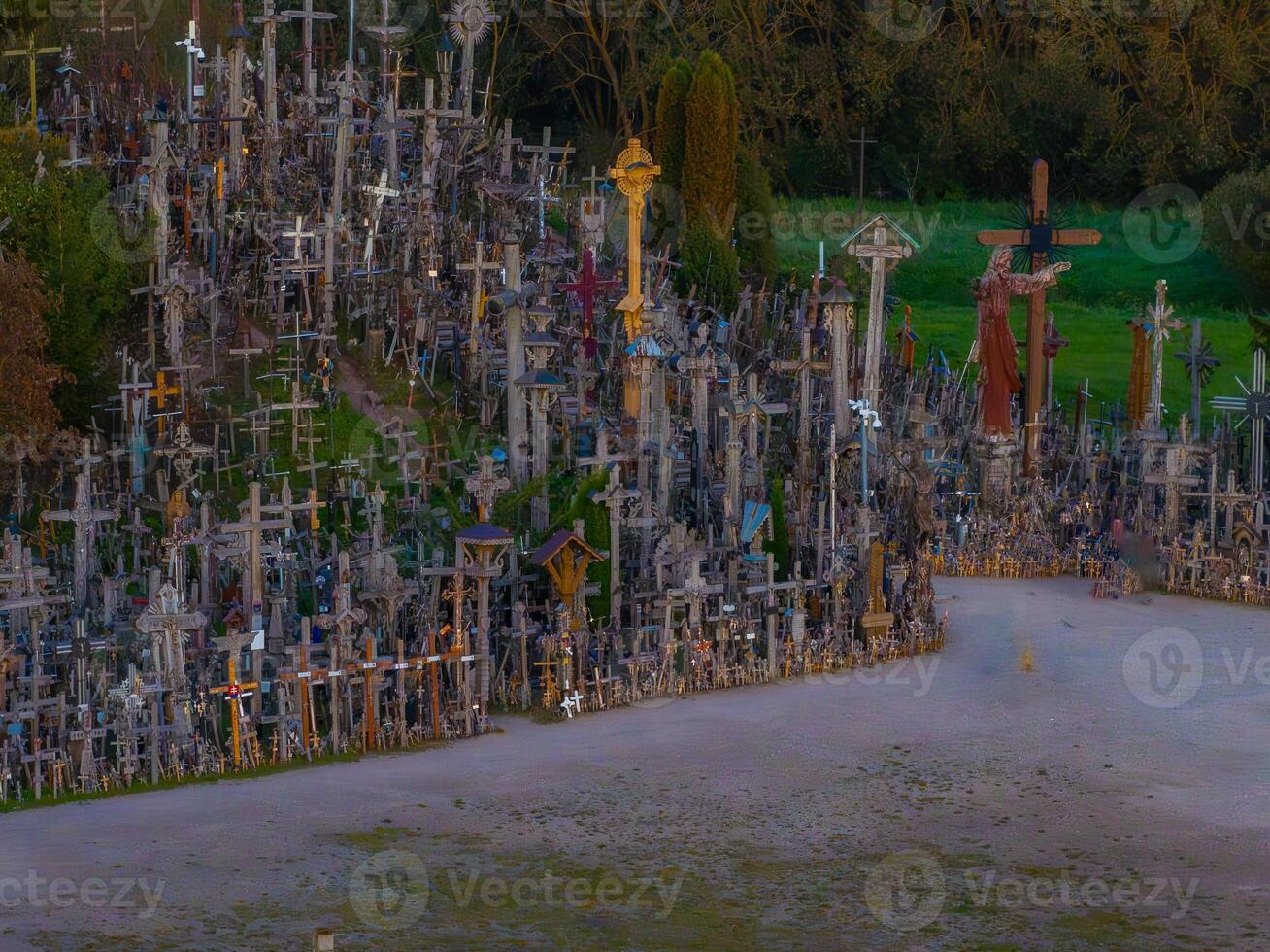 Hill of Crosses in Lithuania with Thousands of Diverse Crosses photo
