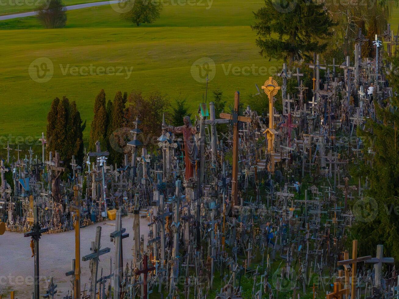 Hill of Crosses in Lithuania with Thousands of Diverse Crosses photo