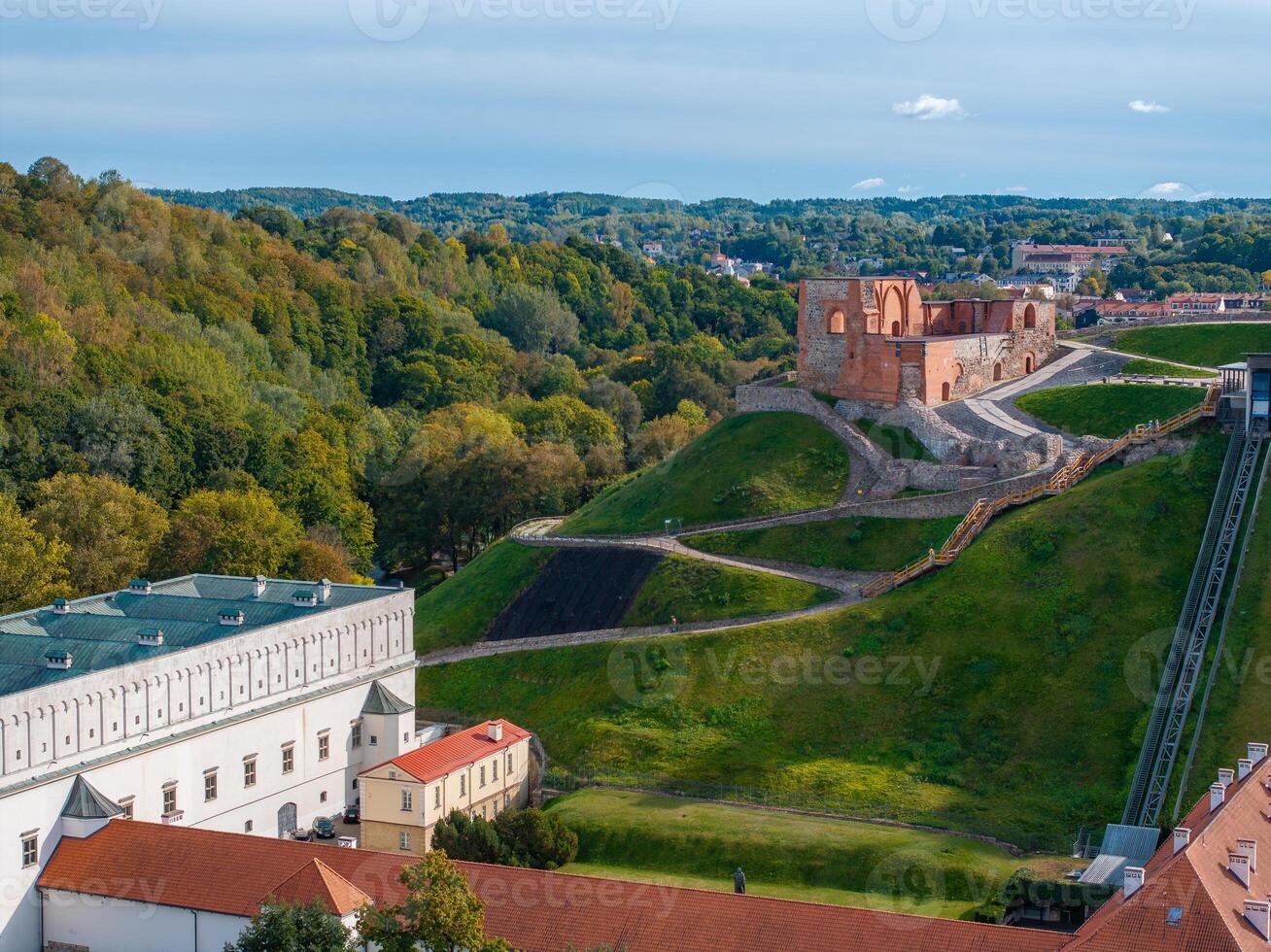 Aerial View of Gediminas' Tower in Vilnius, Lithuania photo