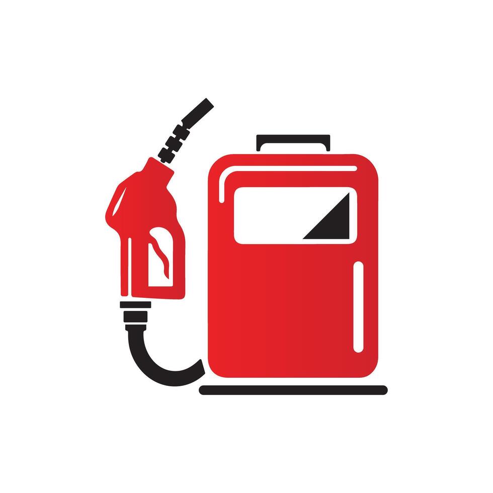 Red Fuel Pump and Gasoline Can Icon Illustration vector