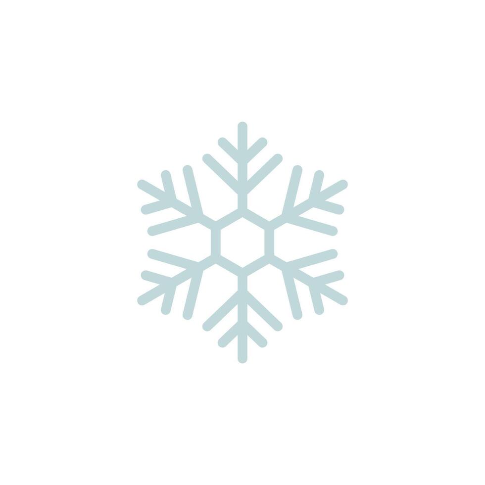 Snowflake blue icon, winter decoration element. vector
