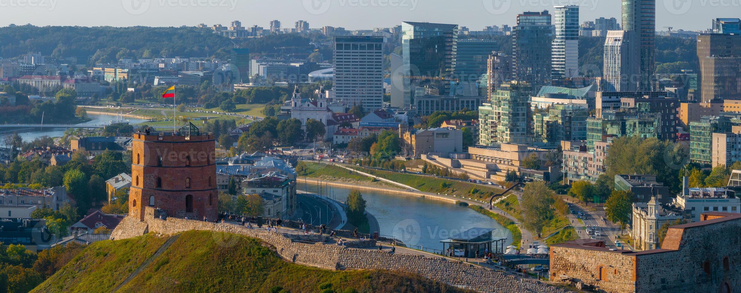 Aerial View of Vilnius with Gediminas' Tower and Cityscape photo