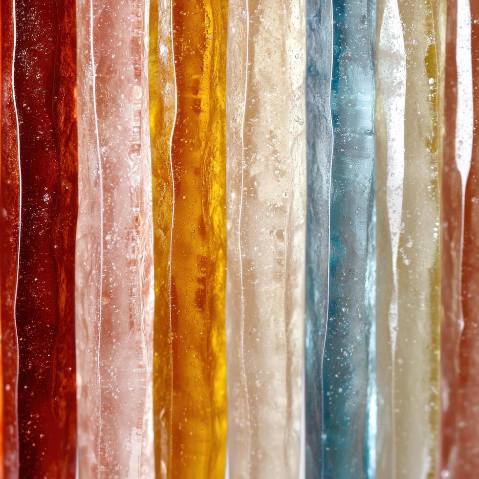 Colorful Icicles and Frozen Textures photo