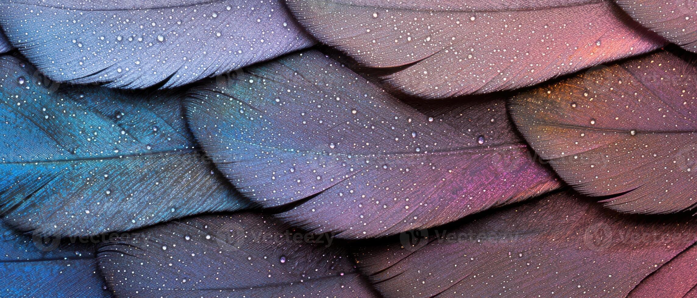 Colorful abstract feather pattern with sparkles photo