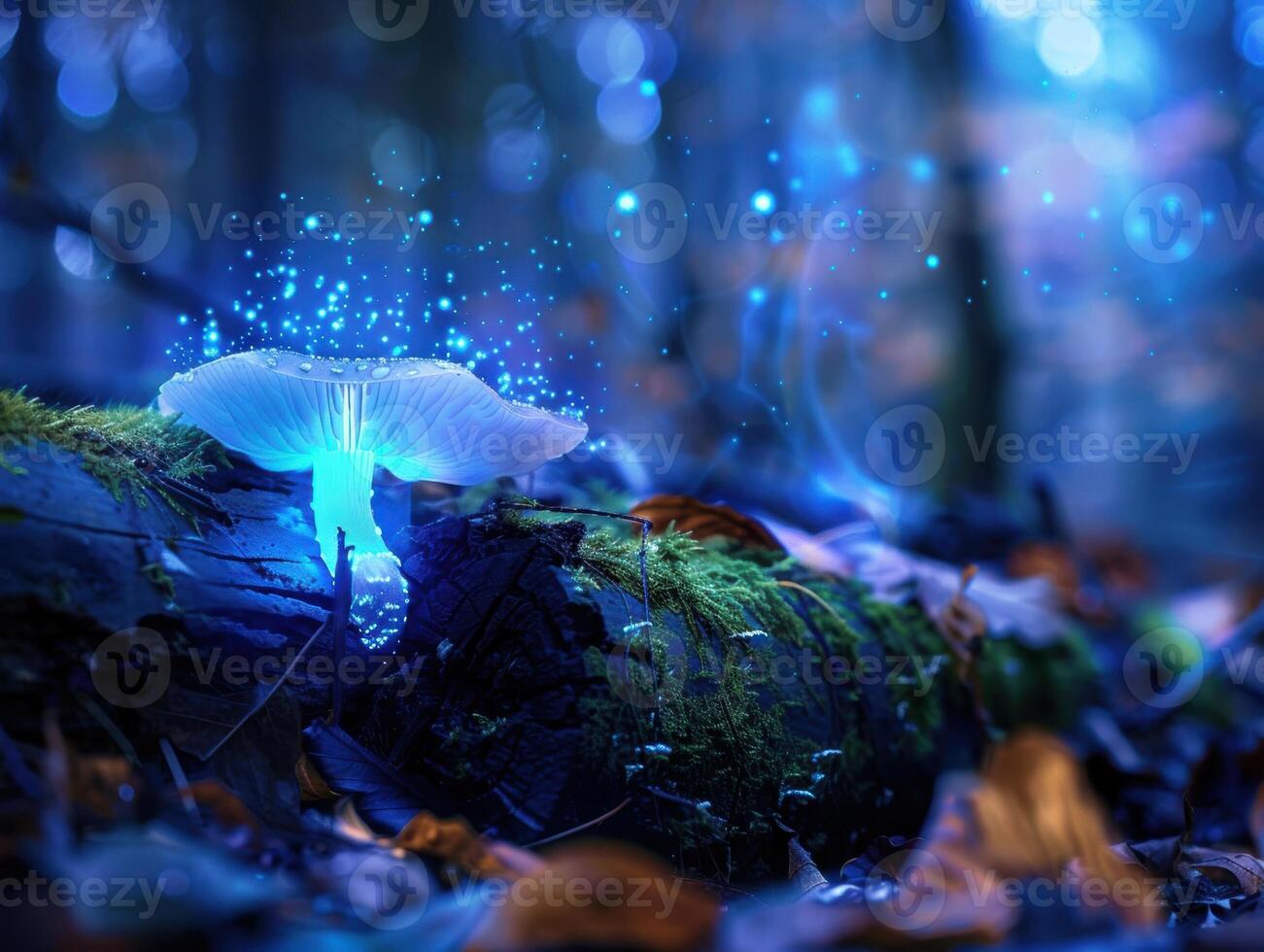 Enchanting Mushroom Glow in Magical Forest photo