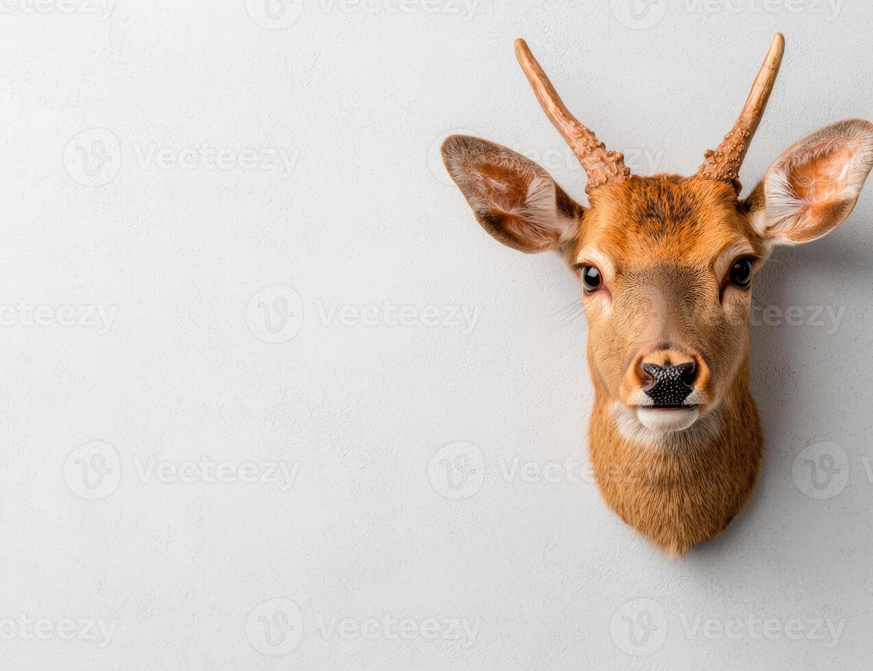 close up portrait of a deer with large antlers photo