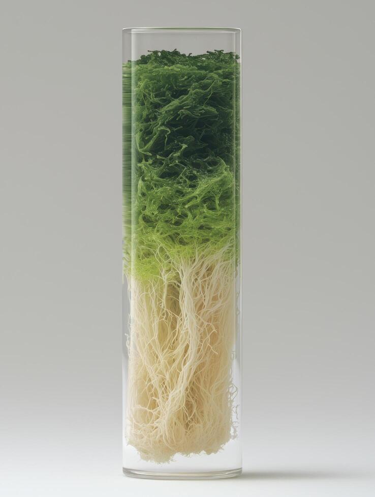 Seaweed in glass container photo