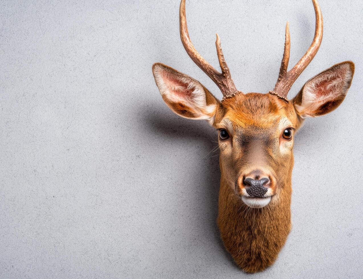 Close up portrait of a majestic deer with impressive antlers photo