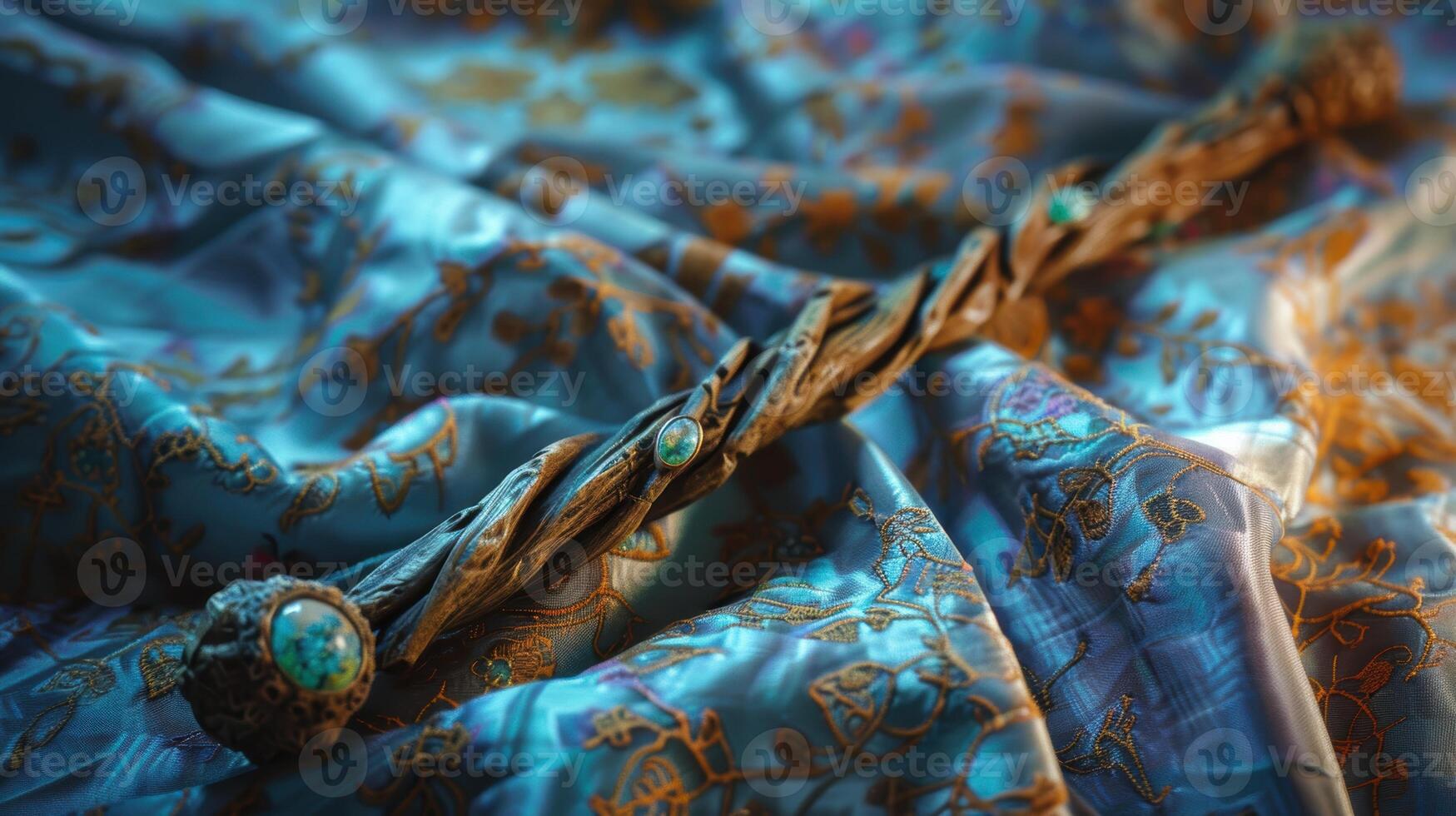 Intricate Turquoise Textile Patterns photo