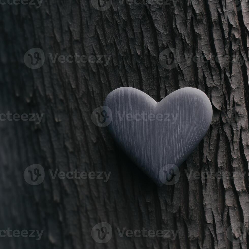 heart carved into tree bark photo