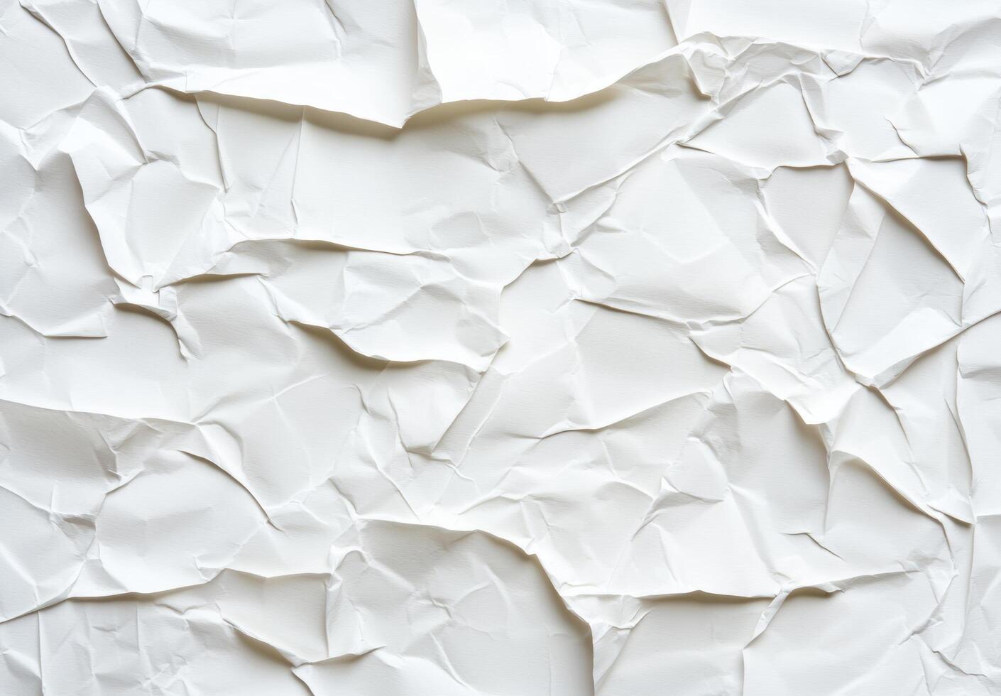 Crumpled white paper texture background photo