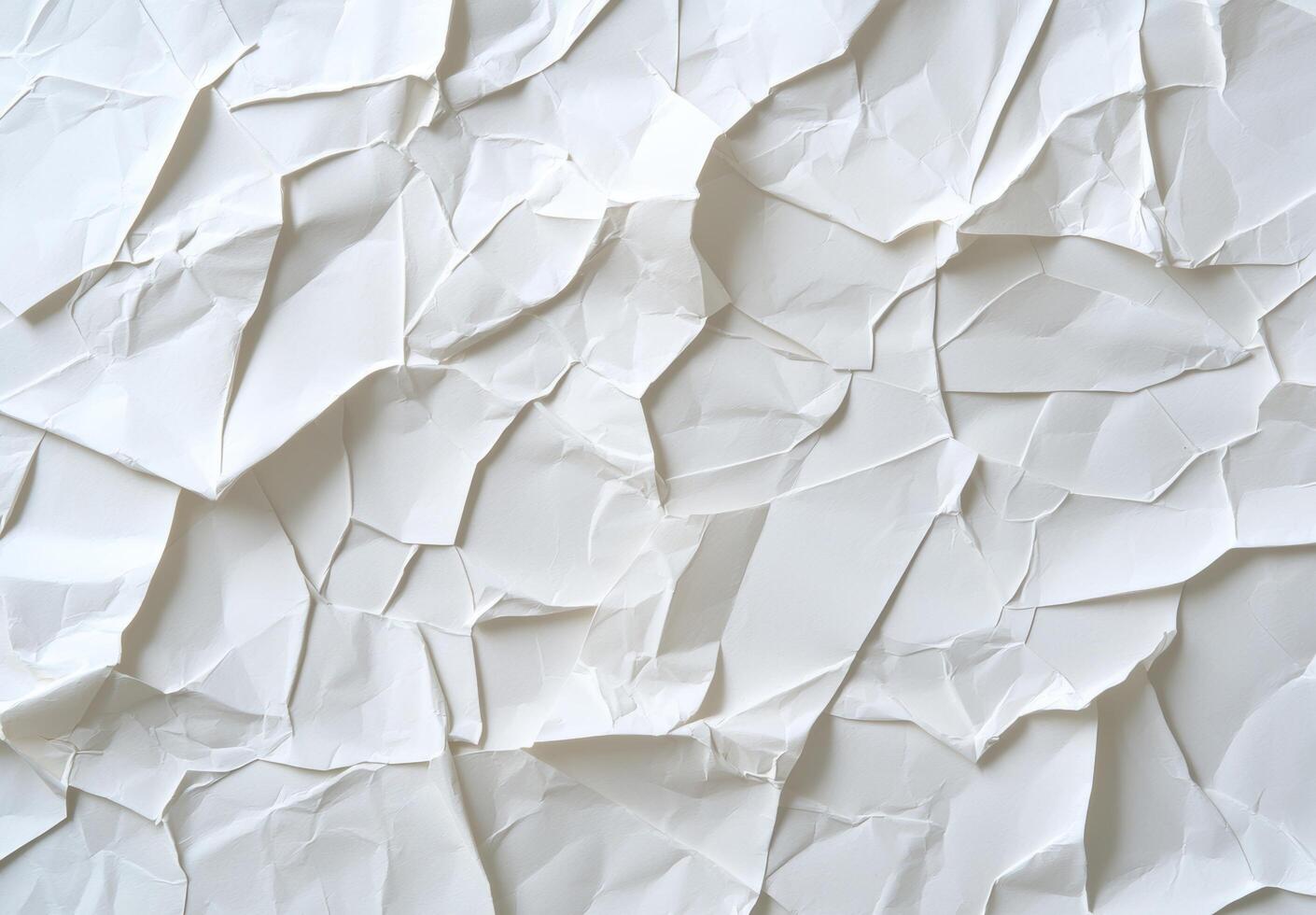 Crumpled white paper texture background photo